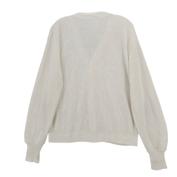 Vintage LACOSTE Cardigan White Men's Estimated Size LARGE - Picture 3 of 6